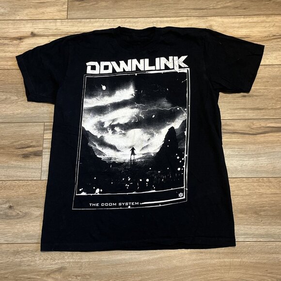 Downlink The Doom System 2019 Band T Shirt Adult SZ MEDIUM Black Dubstep Concert - Picture 1 of 8